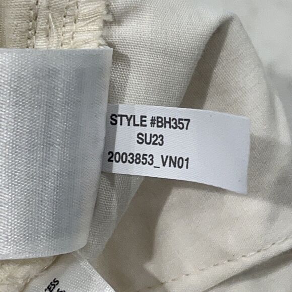 J Crew Womens Sz L Astrid Wide Leg Chino Pull On Pant in Natural Ivory Pockets - Picture 12 of 12